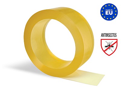 Rollo Lama PVC Flexible (50 metros lineales) 200x2mm Color Transparente Amarillo Antiinsectos