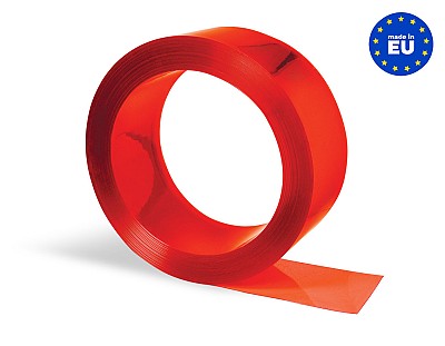 Rollo Lama PVC Flexible (50 metros lineales) 400x4mm Color Transparente Rojo