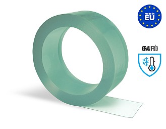 Rollo Lama PVC Flexible (50 metros lineales) 100x2mm Gran Frío Transparente Azulado