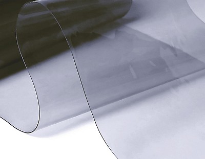 Rollo Film PVC Flexible (20 metros lineales) 1400mmx600micras Color Transparente Gris Humo