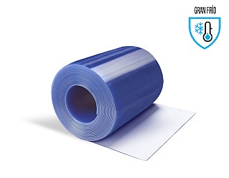 Rollo PVC Flexible (20 metros lineales) 1200x5mm Gran Fr&iacute;o Transparente Azulado